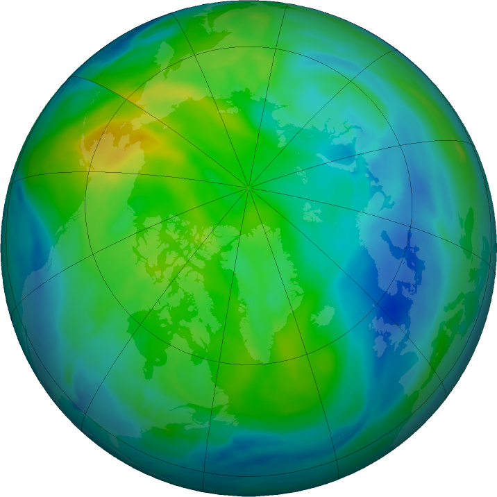Arctic ozone map for 27 October 2021